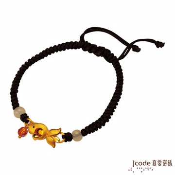 J’code真愛密碼 金玉招財 純金手鍊(黑)