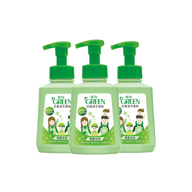 綠的GREEN 抗菌潔手慕斯-草原泡泡 500mlx3入組