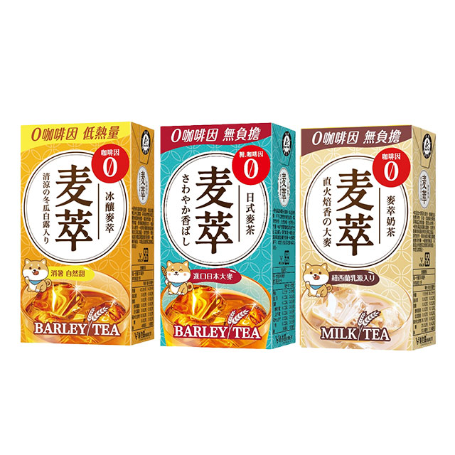 御茶園 麥萃300ml(麥萃無糖麥茶x1+冰釀麥萃x1+無咖啡因奶茶x1) (24入x3箱 )