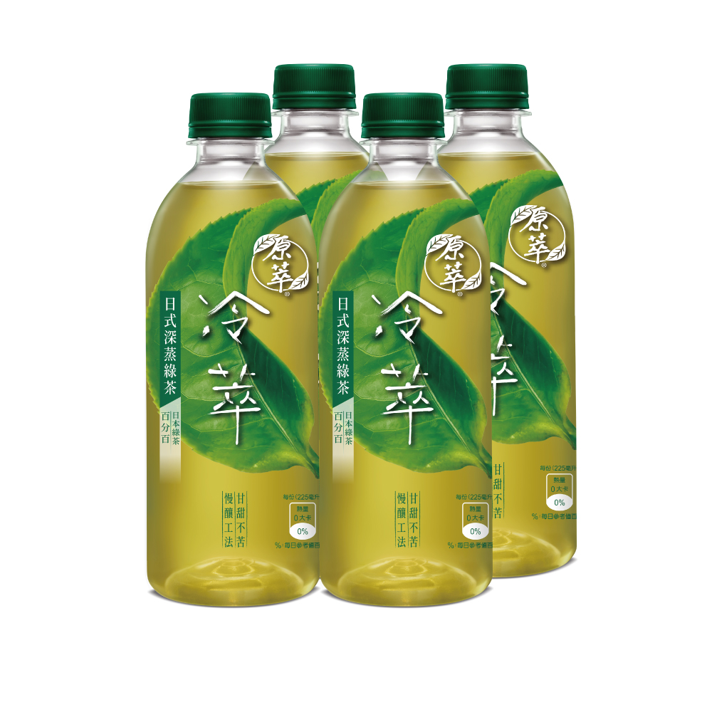 【原萃】冷萃 日式深蒸綠茶寶特瓶450mlx4入/組