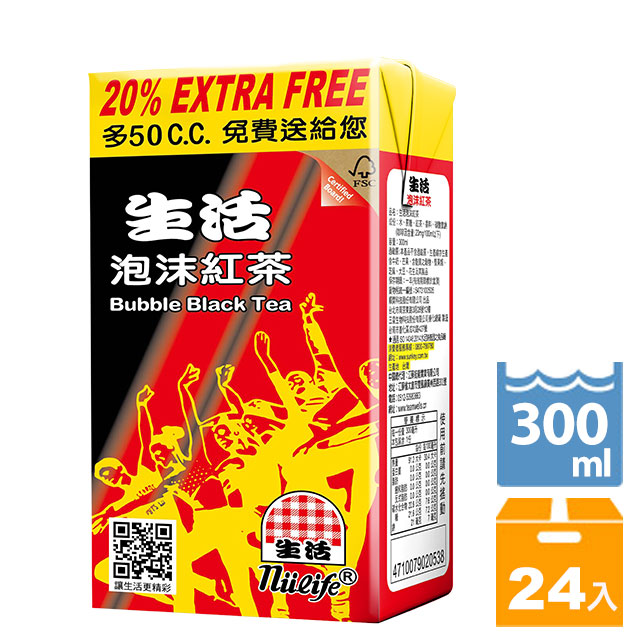 《生活》泡沫紅茶 300ccX24入 Bubble Black Tea