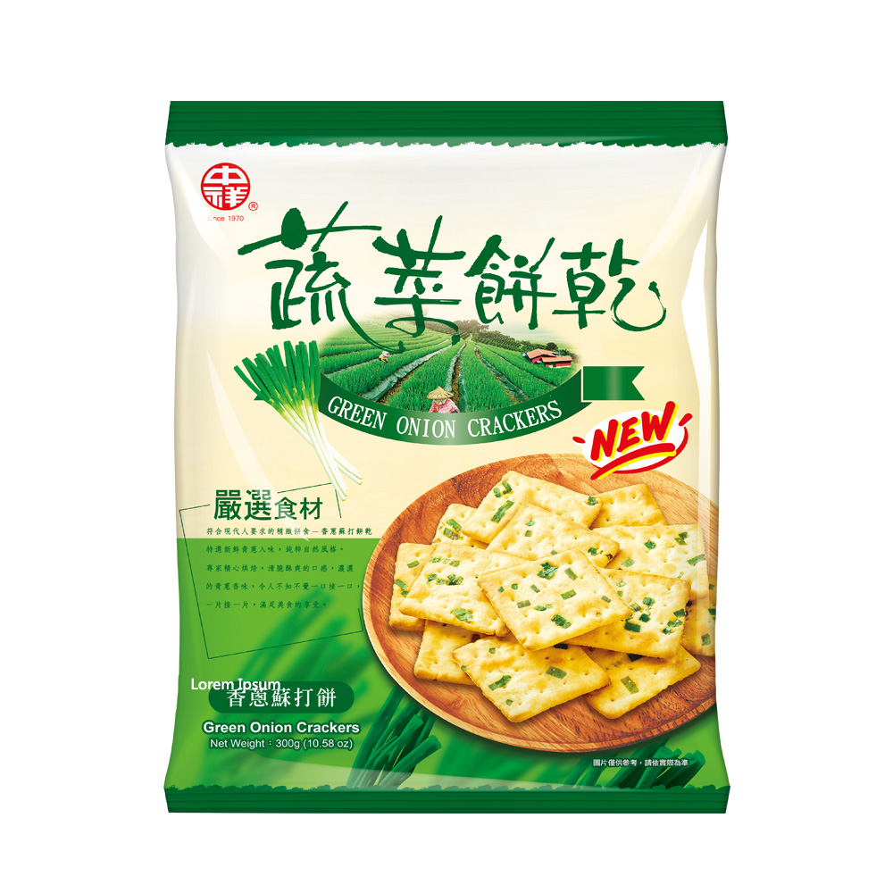 【中祥】香蔥蘇打餅量販包(300g) x3包
