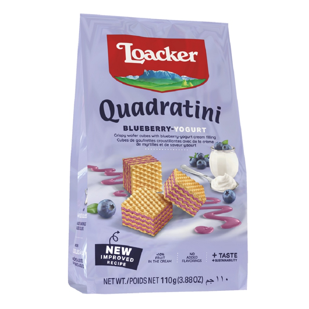 《Loacker》義大利萊佳方角哈斯餅(藍莓優格味)110g