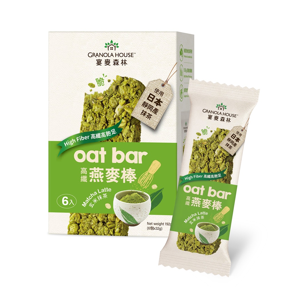 【Granola House】纖脆燕麥棒-玄米抹茶(32g*6入)