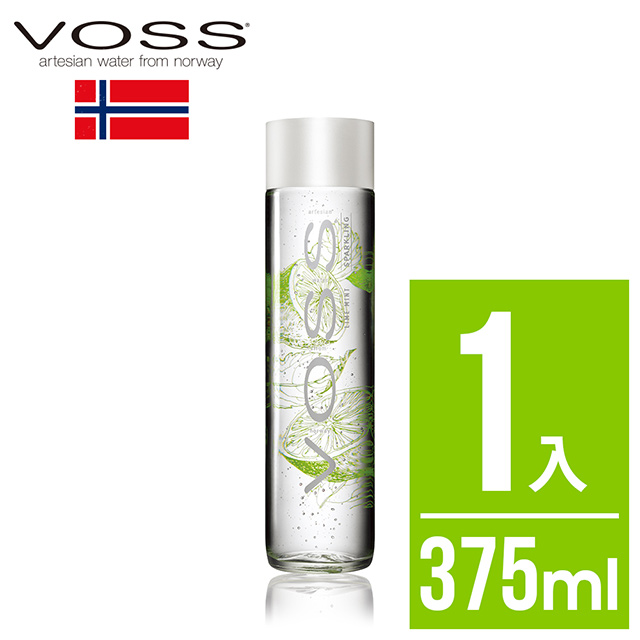 挪威VOSS芙絲萊姆薄荷風味氣泡水(375ml)-時尚玻璃瓶