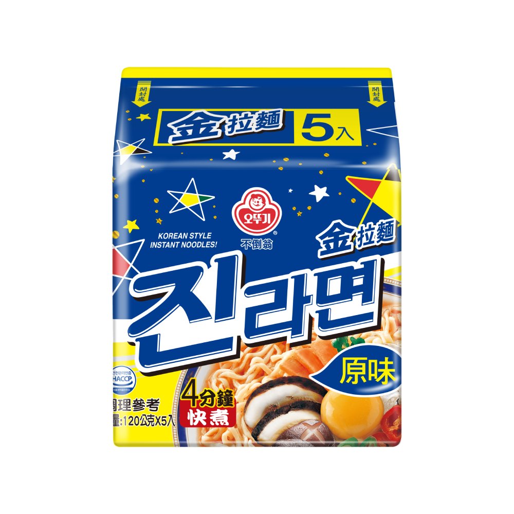韓國不倒翁-金拉麵-原味(120g*5入)