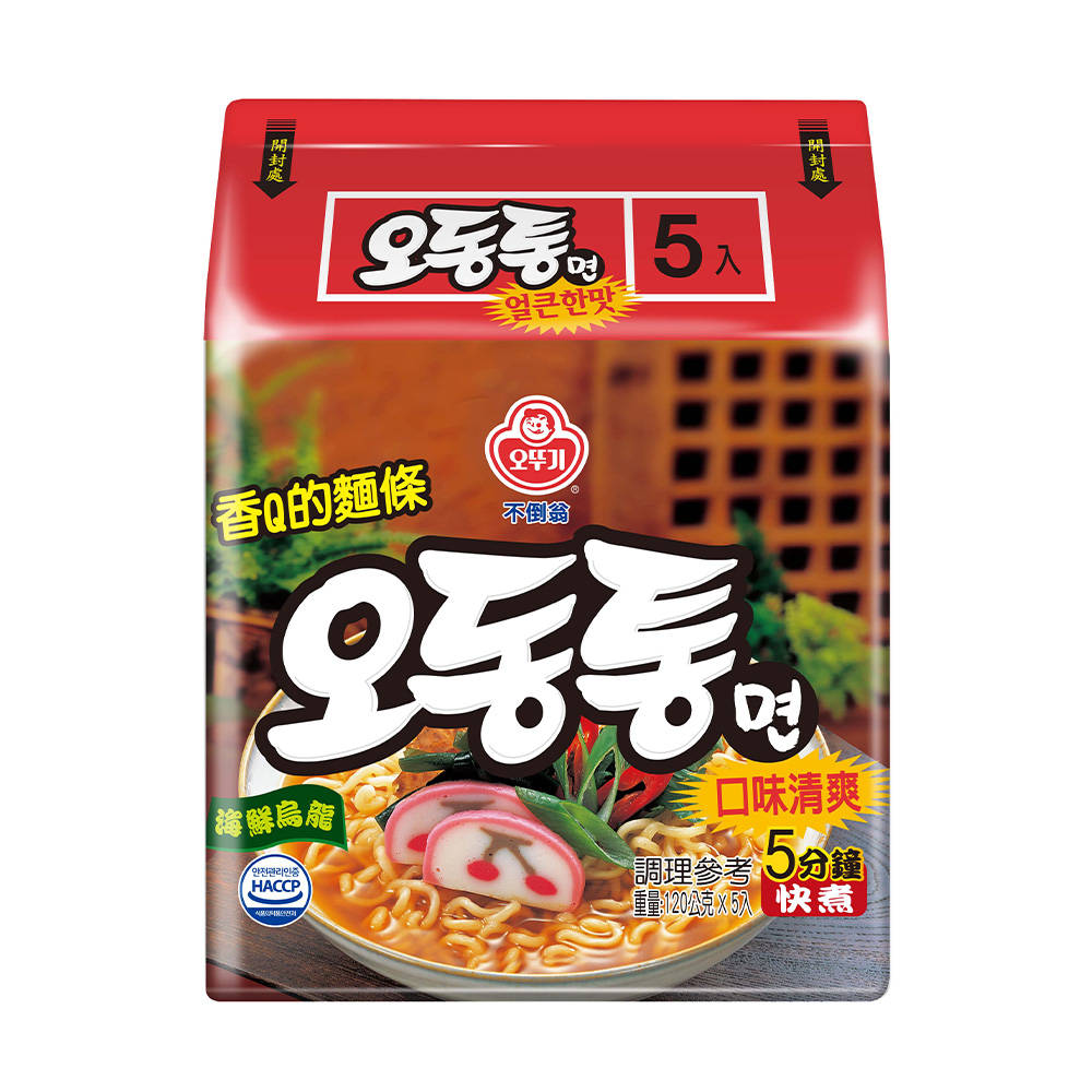 韓國不倒翁-海鮮風味烏龍拉麵(120g*5入)