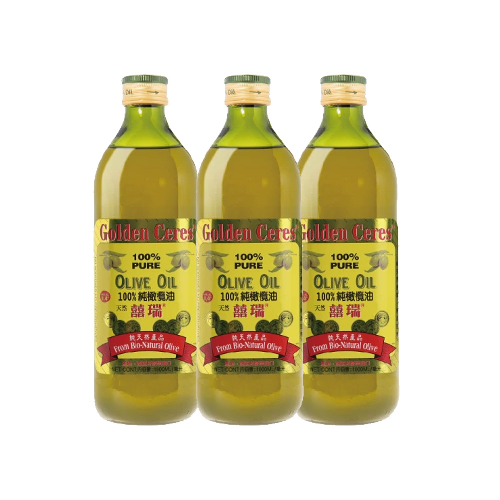 囍瑞BIOES【純級】Pure 冷壓 100% 純橄欖油(1000ml)x3