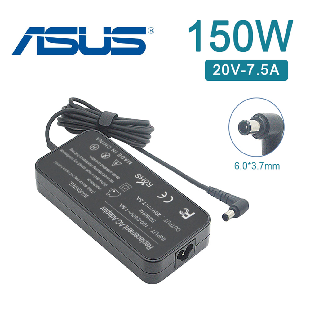 充電器 適用於 華碩 Asus 電腦 筆電 變壓器 6 0mm 3 7mm150W20V 7 5A 長方型 PChome 24h購物