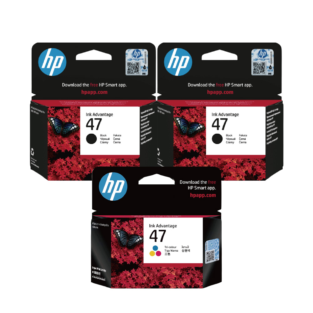 HP NO.47 6ZD21AA 黑色2入+ 6ZD61AA 彩色1入 原廠墨水匣 適用HP Deskjet UIA 4925