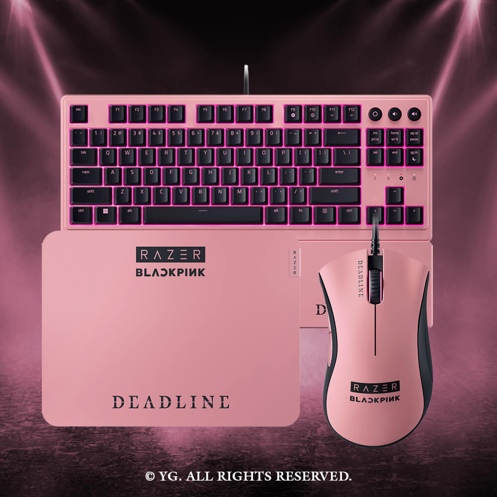Razer x Blackpink 聯名套組-ORNATA V3 TKL鍵盤+DeathAdder Essential滑鼠+Gigantus V2鼠墊