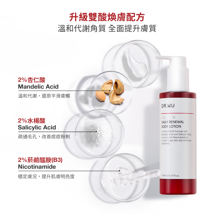 DR.WU 達爾膚 杏仁酸亮白煥膚身體乳200ML(2入組)