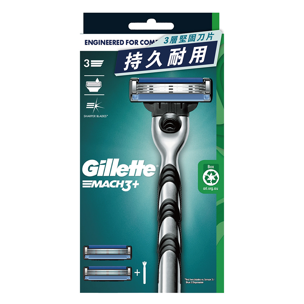 【Gillette 吉列 】Mach3 鋒速系列刮鬍刀 (1刀架2刀頭)