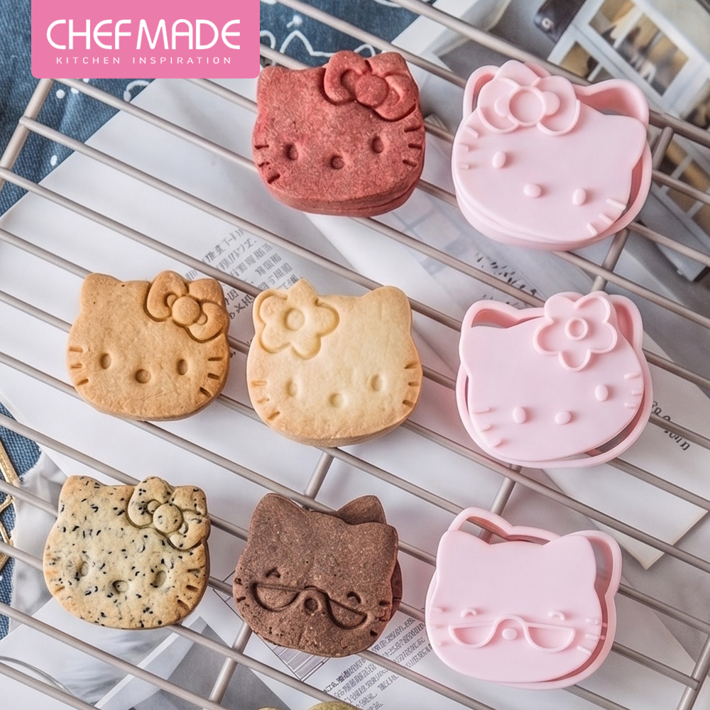 【美國Chefmade】Hello kitty 凱蒂貓造型 烘焙餅乾壓模-4入組(CM080)
