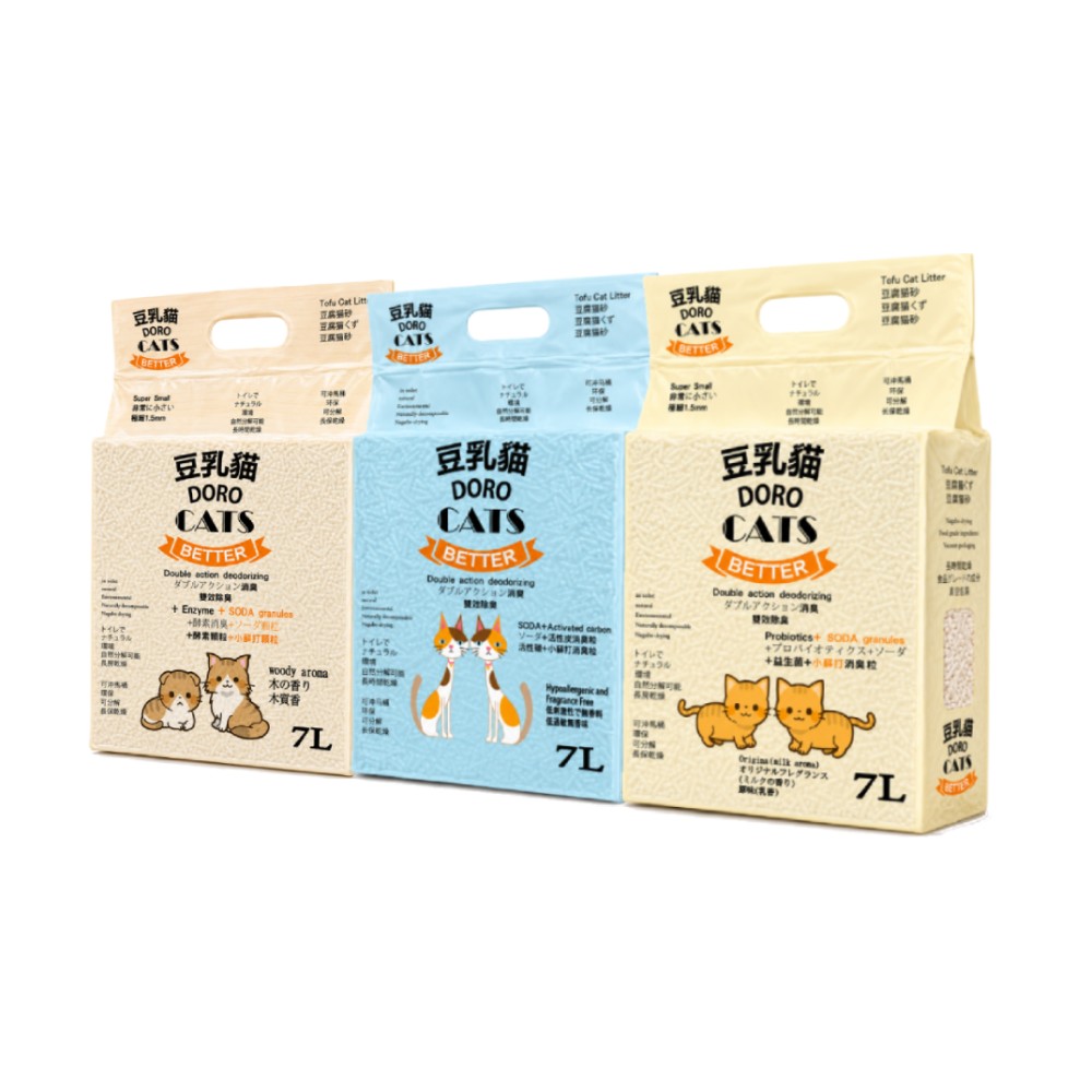 DORO CATS豆乳貓新款極細豆腐貓砂小蘇打顆粒7L*6入