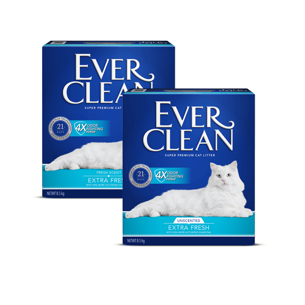 【EverClean 藍鑽】4倍淨味貓砂 8.5kg*2入