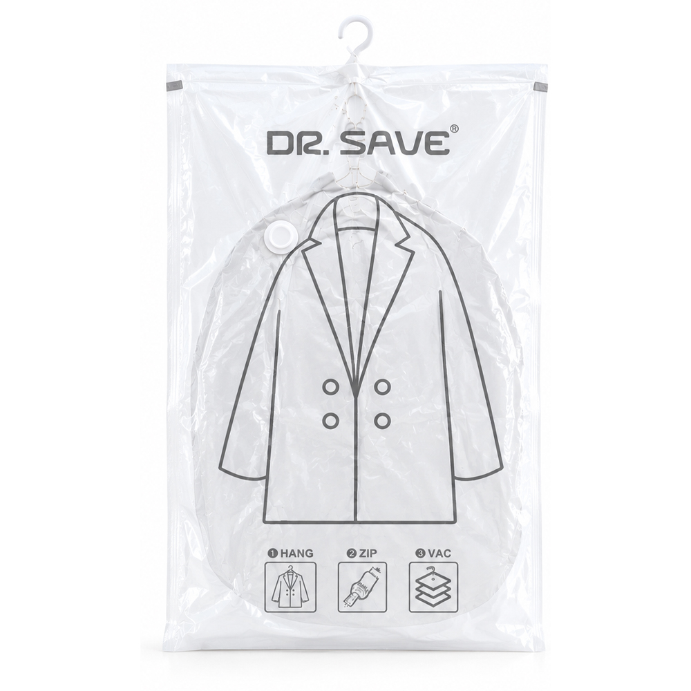 【摩肯】Dr.Save吊掛式真空收納袋/棉被袋 大L4入組(無主機)