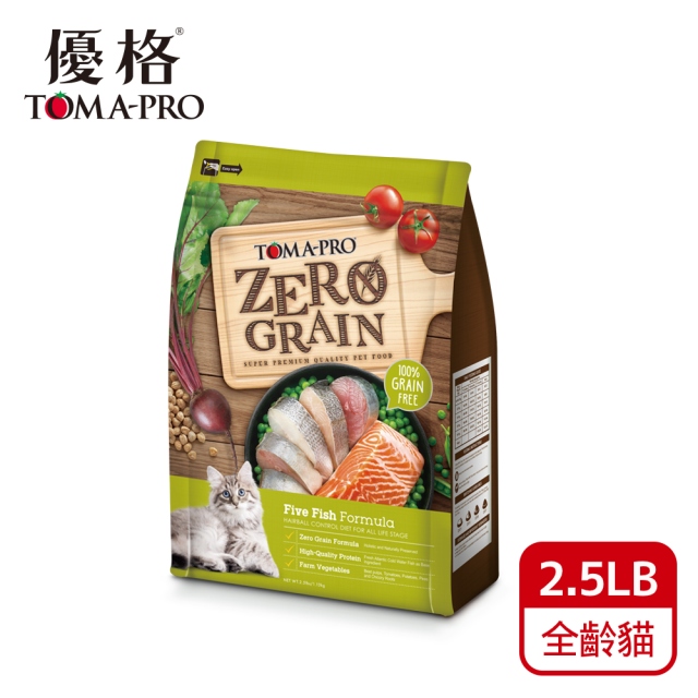 TOMA-PRO 優格-零穀 全齡貓5種魚 2.5lb