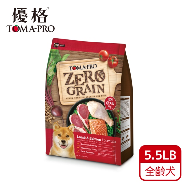 TOMA-PRO 優格-零穀 全齡犬 羊肉+鮭魚 5.5lb