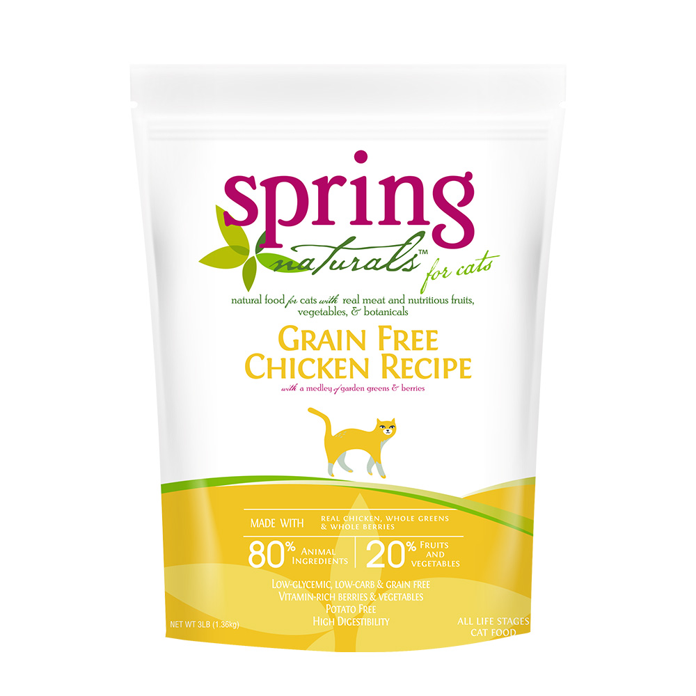 美國 Spring Naturals 曙光天然無穀滋養雞肉貓食譜_300克x3包(貓糧)