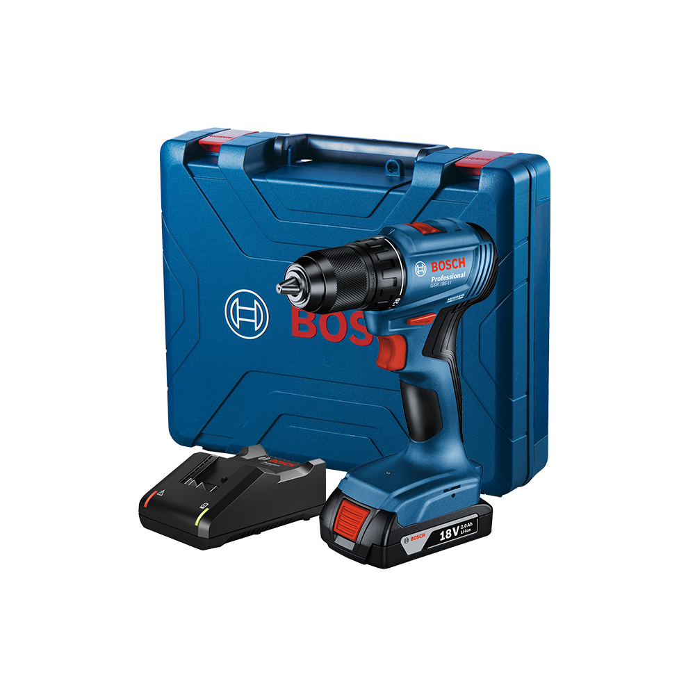BOSCH 18V 鋰電免碳刷電鑽/起子機 GSR 185-LI (2.0Ah x 1)