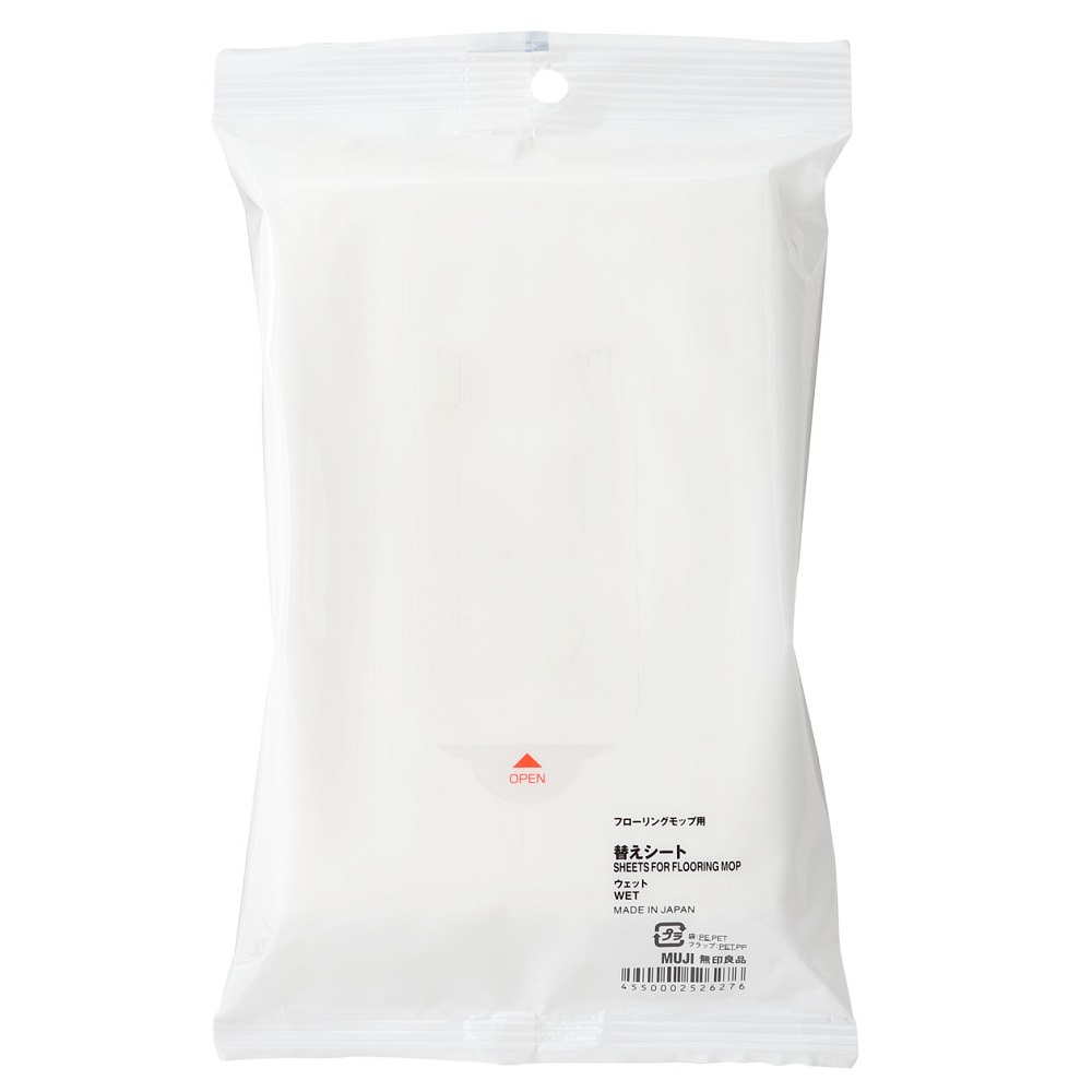 【MUJI 無印良品】掃除系列/地板拖把替換紙/濕型.鹼性電解水/8A