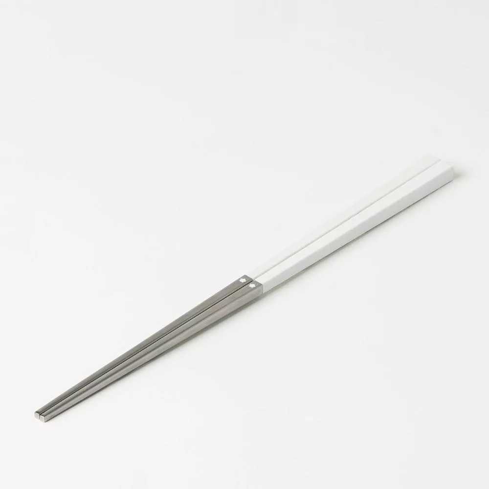 不鏽鋼樹脂方筷(可機洗)/23cm/白灰