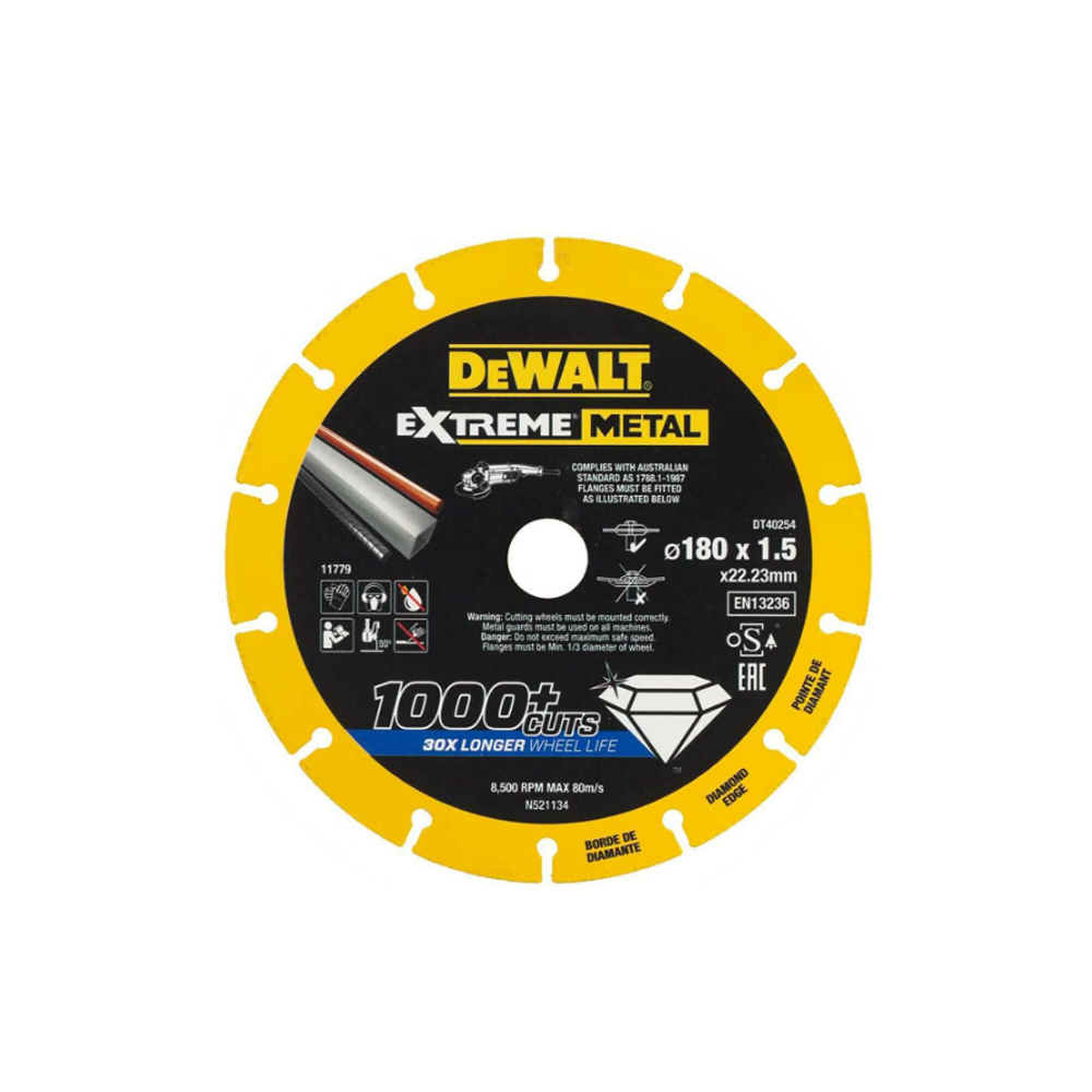 美國 得偉 DEWALT 砂輪片 180x22.23x1.5mm 超強鑽石金屬鋸片 DT40254-QZ