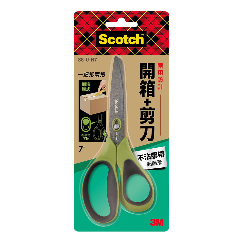 Scotch二合一開箱剪刀/SS-U-N7/不沾膠帶/7吋