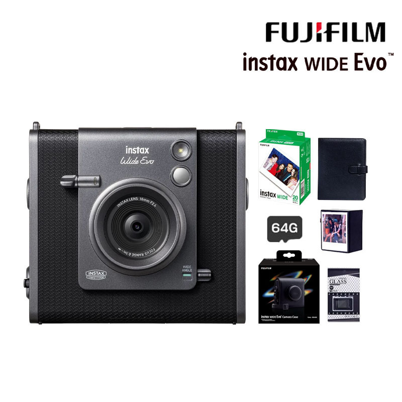 【原廠皮套20張底片組合】FUJIFILM 富士 Instax WIDE Evo 拍立得相機 印相機 公司貨