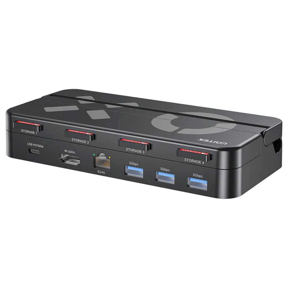 UNITEK 優越者 任天堂Switch配件(G1002C)可儲存4張遊戲卡+擴充座+KVM切換器(副廠配件/保固2年)