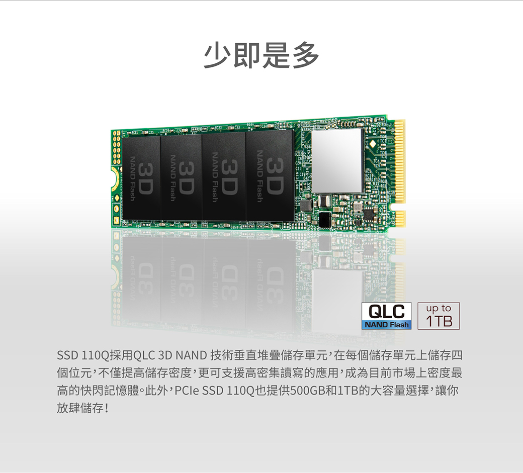 Transcend 創見MTE110Q 500GB M.2 2280 PCIe Gen3x4 SSD固態硬碟