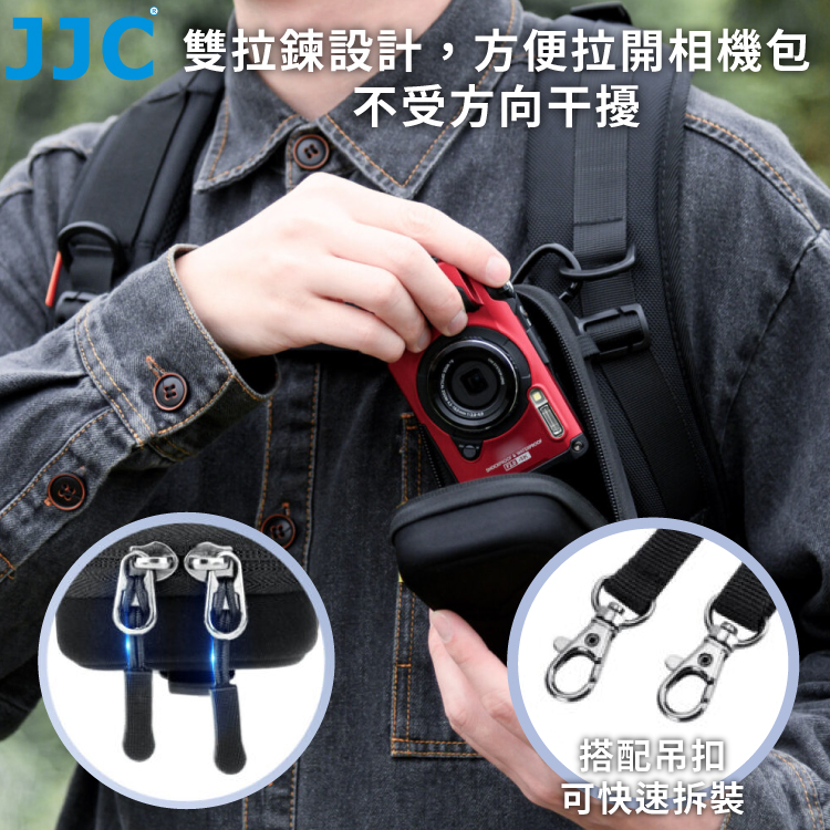 JJC副廠4合1可斜揹手腕腰掛扣類單收納袋HSCC-TG相機包適≦13x6.8x3.6cm適TG-7 TG-6 GR4 GR3 ZV-1 RX100