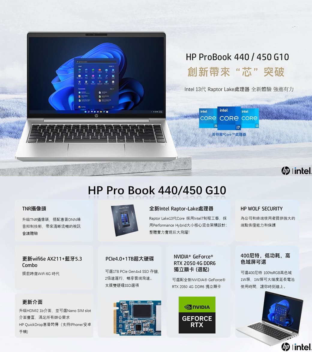 商)HP ProBook 440 G10 (i7-1355U/16G/RTX2050-4G/1TB PCIe/W11P/FHD