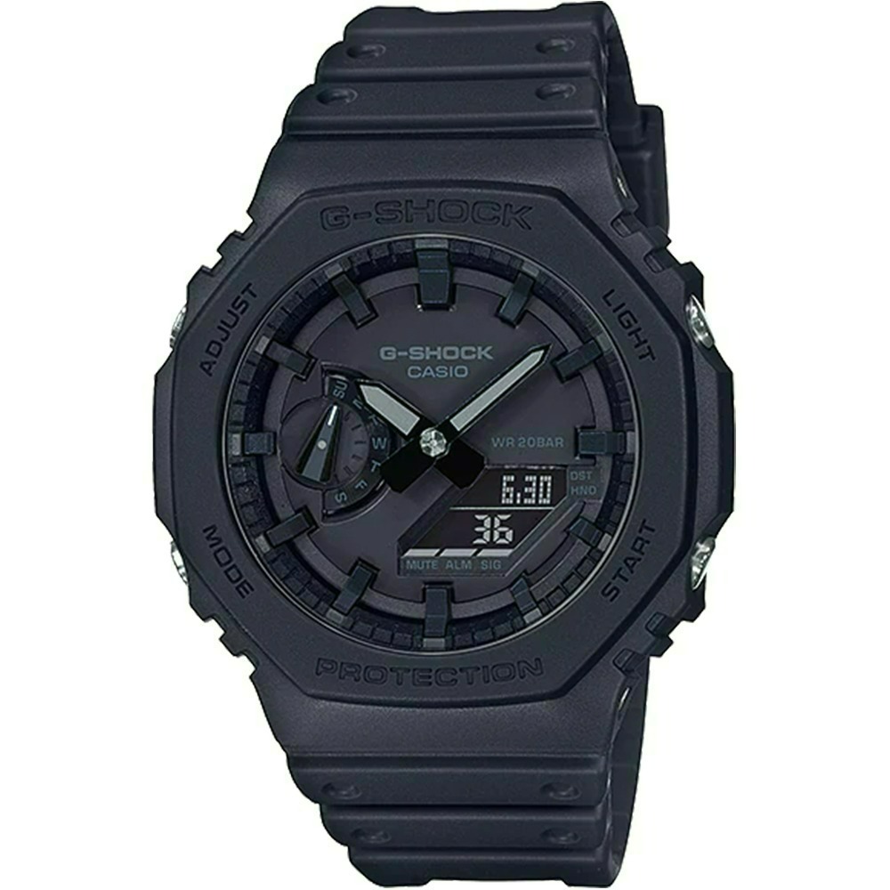CASIO G-SHOCK 極簡風防水200米計時錶/全黑/GA-2100-1A1