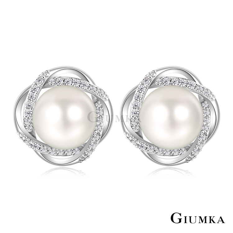 GIUMKA 花朵珍珠耳夾式耳環 MF21002