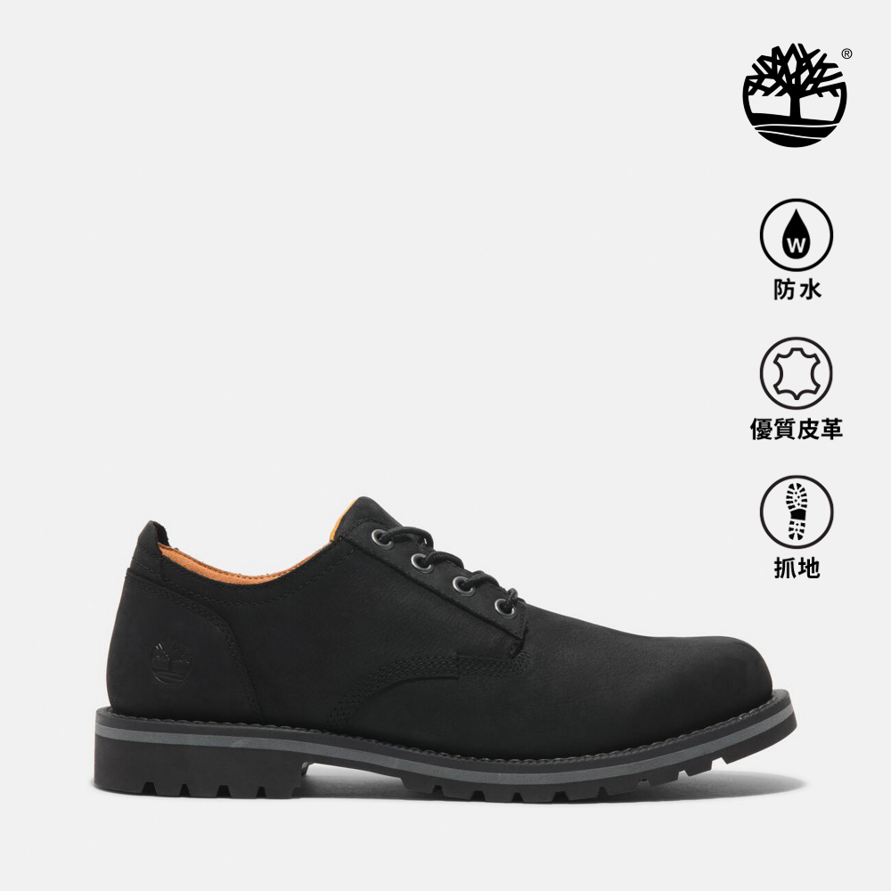 Timberland 男款黑色皮革防水休閒鞋|A699PW05