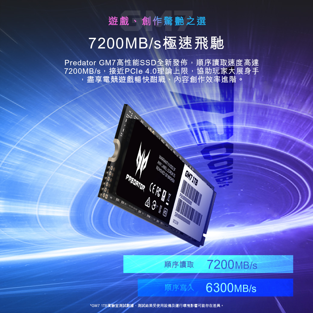 Acer Predator GM7 2TB M.2 2280 PCIe Gen4x4 SSD固態硬碟- PChome 商店街