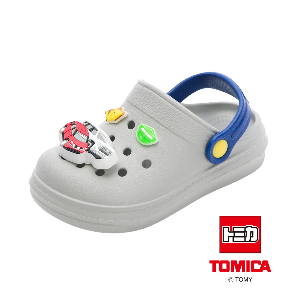 【TOMICA】多美小汽車 童鞋 電燈園丁鞋 灰藍/TAKG67209