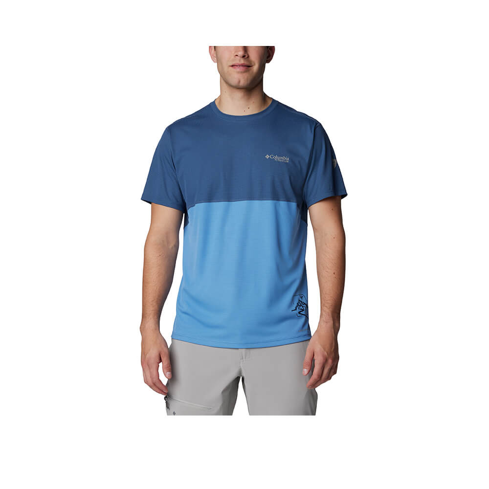 Columbia 哥倫比亞 男款- 鈦酷涼快排短袖上衣-藍色 UAE57360BL(2024春夏)
