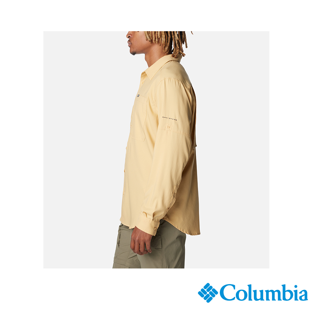 Columbia 哥倫比亞 男款-UPF50超防曬快排長袖襯衫-黃色 UAE16830YL (2024春夏)