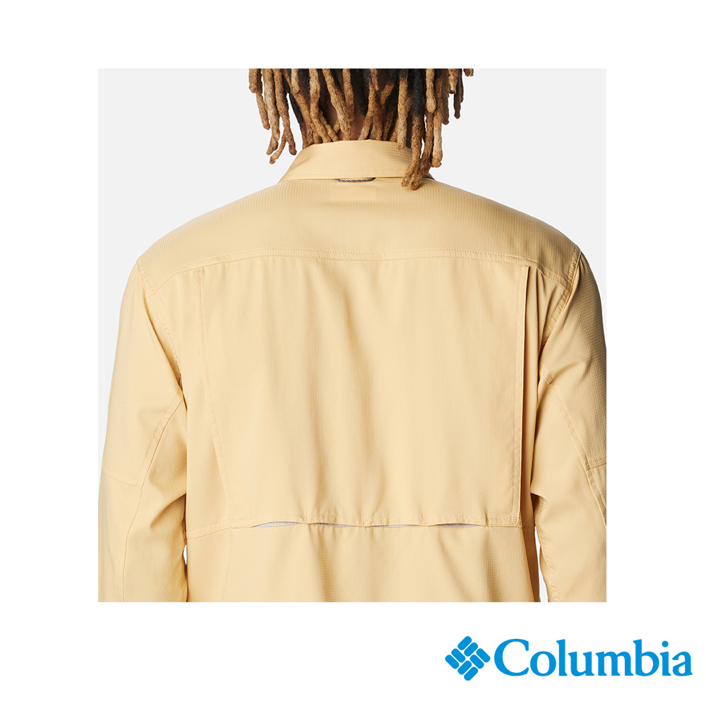 Columbia 哥倫比亞 男款-UPF50超防曬快排長袖襯衫-黃色 UAE16830YL (2024春夏)