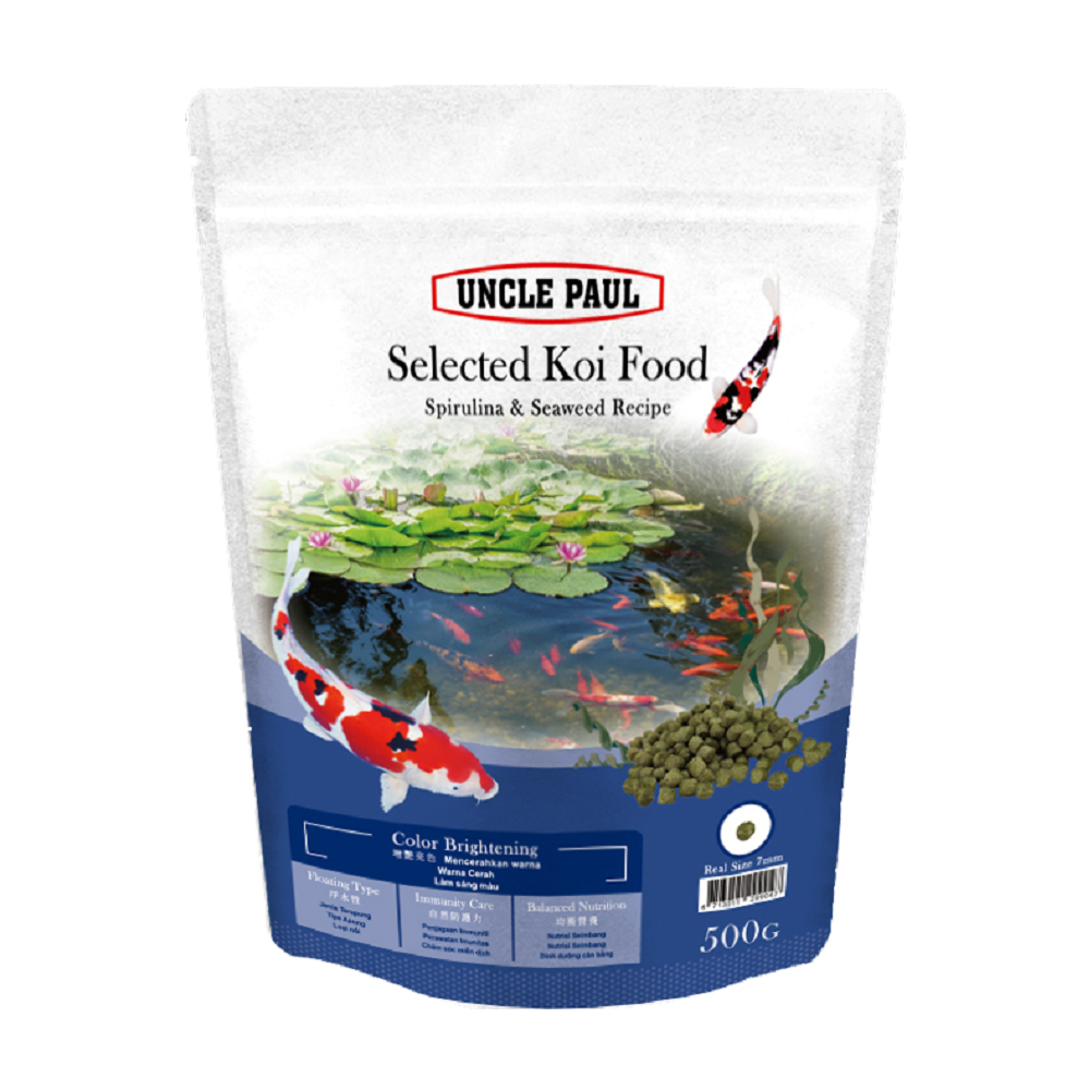 【UNCLE PAUL】保羅叔叔優質錦鯉魚飼料 500gx3包 大顆粒(藍藻海藻配方)