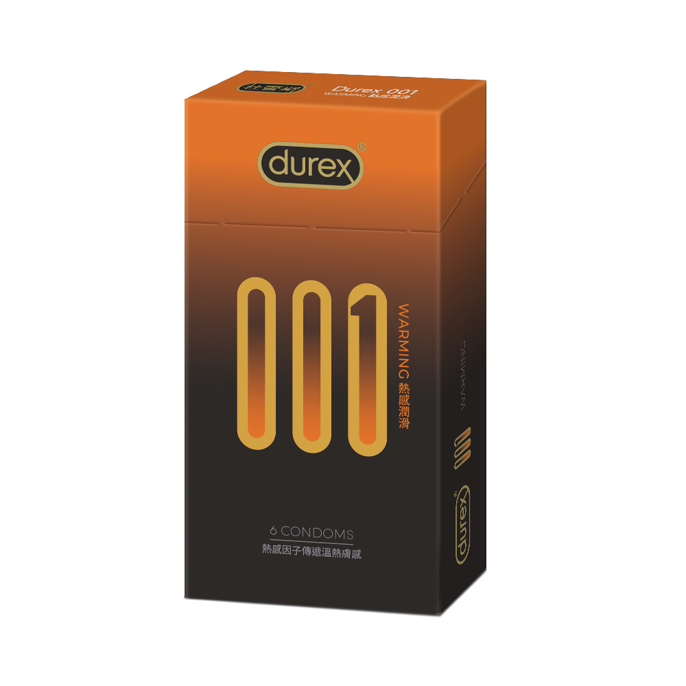 Durex 杜蕾斯 001水性PU衛生套熱感潤滑裝1盒(6入)