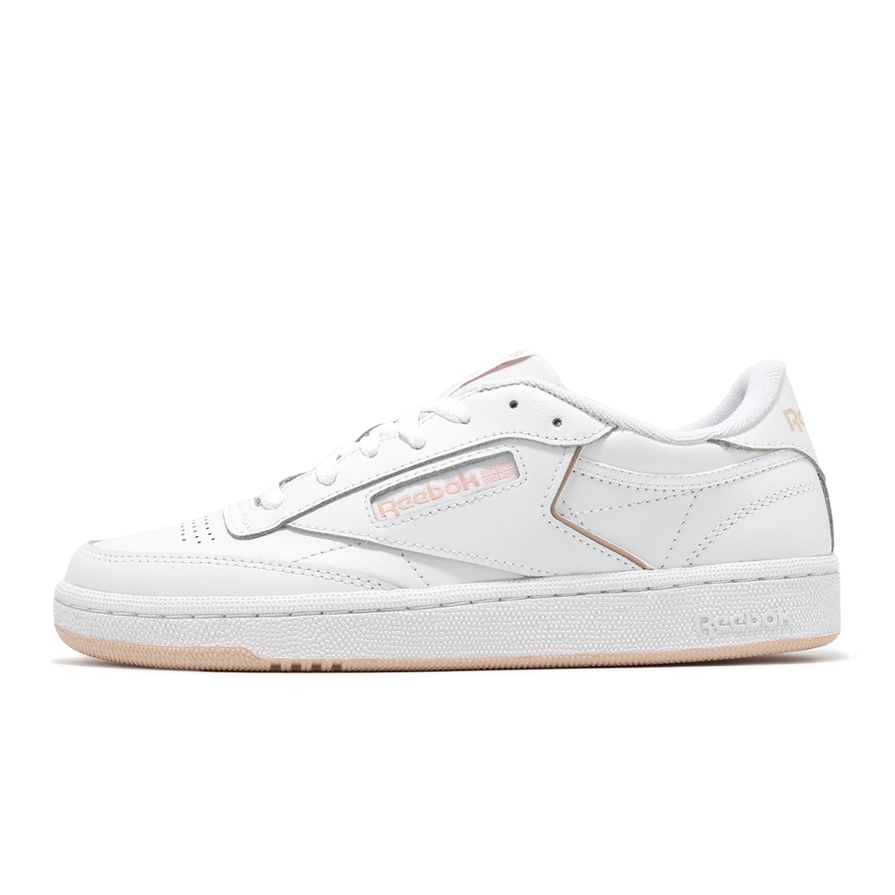 Reebok 休閒鞋 Club C 85 白 粉橘 復古 麂皮 小白鞋 男女 100033091