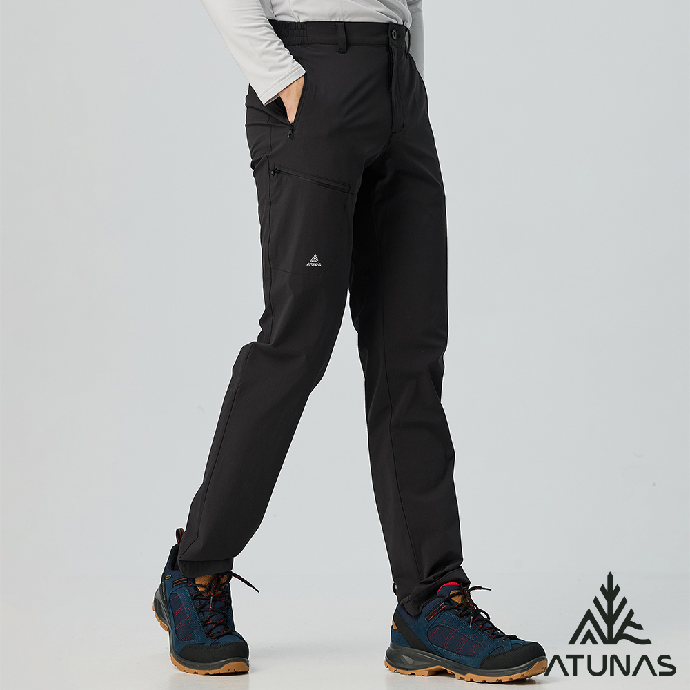 【ATUNAS 歐都納】男款蚊瘋不動彈性長褲A1PA2516M黑