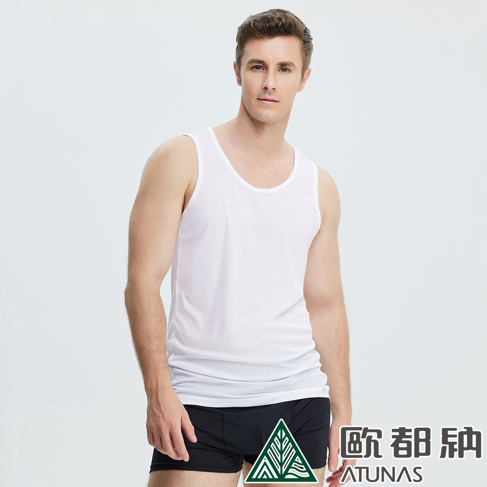 ATUNAS 歐都納 男款零著感抑菌機能無袖背心內著 A1UCCC03M黑、白/吸濕排汗/抗臭透氣/輕柔舒適