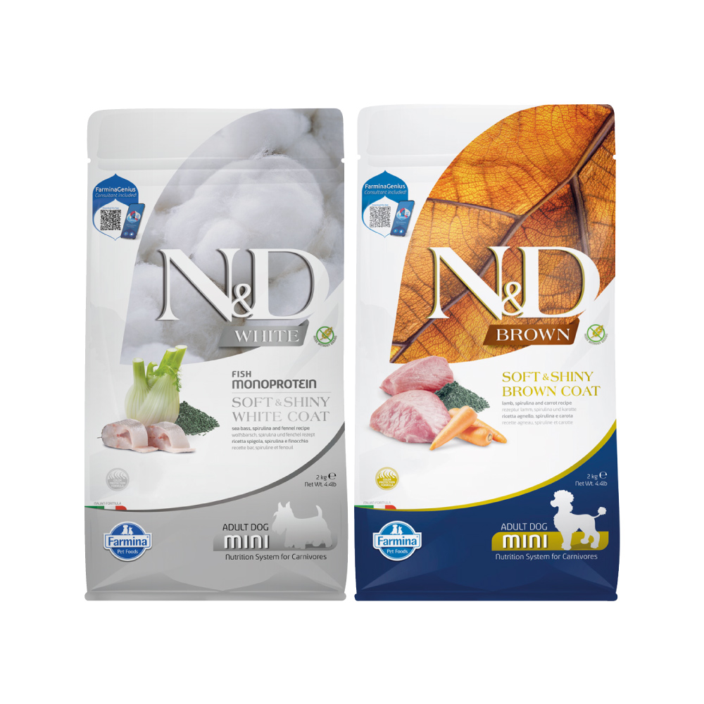 【Farmina 法米納】N&D 天然亮毛無穀系列(HD)犬用 2kg (狗飼料)