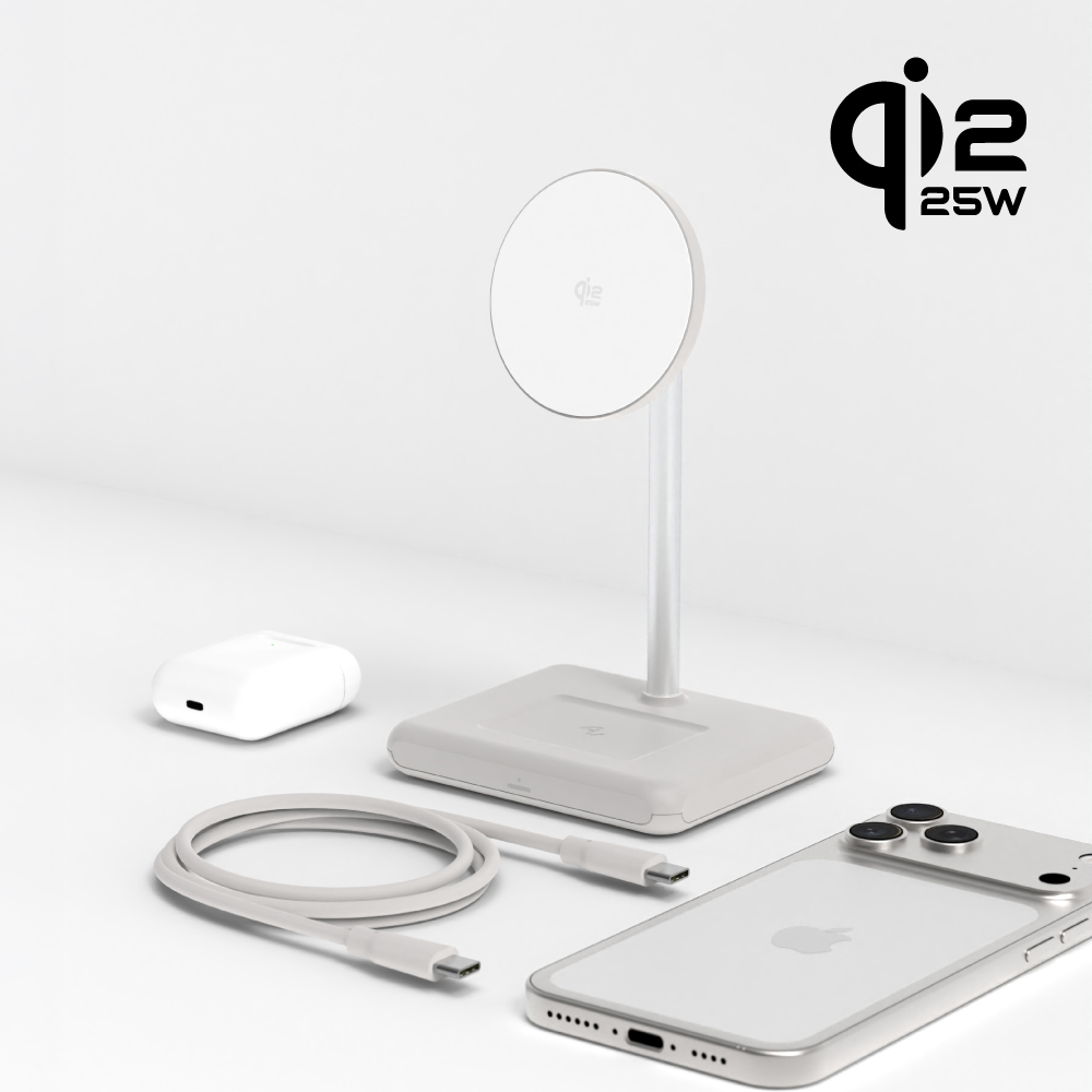 Allite WQ2 Qi2.2 2+1 磁吸無線充電座( 認證支援 25W 無線快充 )