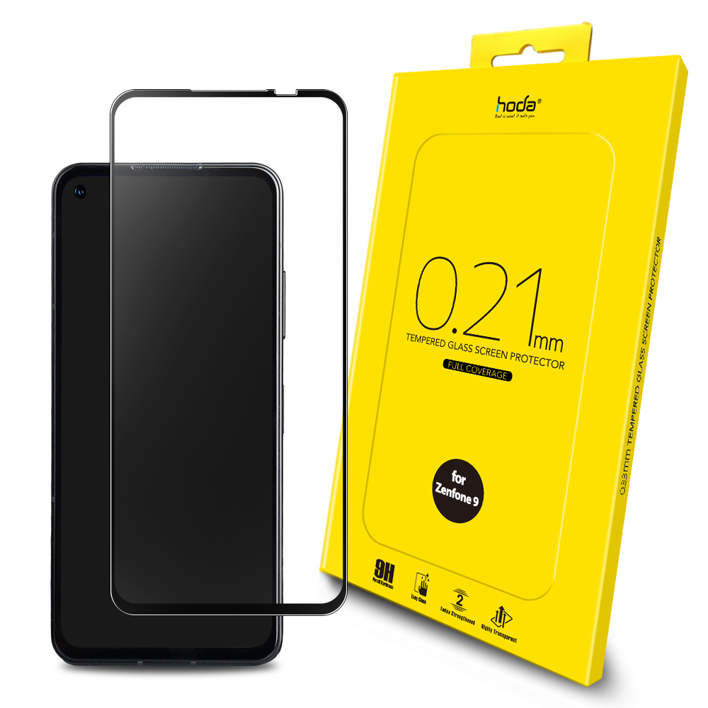 hoda ASUS Zenfone 9 AI2202 2.5D滿版9H鋼化玻璃保護貼 0.21mm